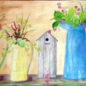 Watering Cans & Bird House