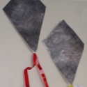 Kites, red kite and yellow kite Kites of metal, sold as set