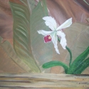 Detail orchid from octagonal commission piece.